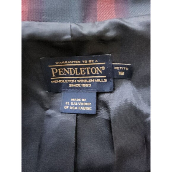 Vintage Pendleton Sz 18P 16 Red Green Wool Blazer Retro Christmas Office Career - Picture 8 of 11